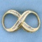 1/2ct Tw Diamond Infinity Design Slide Or Pendant In 14k Yellow Gold