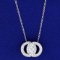 1ct Tw Diamond Marriage Symbol Pendant On Chain In 14k White Gold