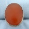 Unique Large Orange Agate Statement Ring In 14k Rose Gol