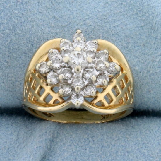 Unique Vintage 1ct Tw Diamond Ring In 14k Yellow Gold