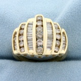 1.66ct Tw Channel Set Champagne Diamond Ring In 14k Yellow Gold