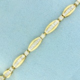 3ct Tw Baguette And Round Diamond Line Bracelet In 14k Yellow Gold