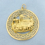 Greek Parthenon Pendant In 18k Yellow Gold