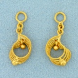 Dangle Stud Earring Enhancers In 22k Yellow Gold