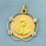Virgin Mary Pendant In 18k Yellow Gold