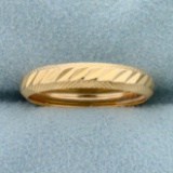 Italian Made Diamond Cut Band Ring In 14k Rose Gold