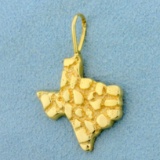 State Of Texas Nugget Style Pendant In 14k Yellow Gold