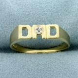 Diamond Dad Ring In 10k Yellow Gold