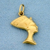 Egyptian Queen Nefertiti Pendant In 18k Yellow Gold