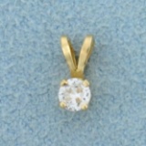 .15ct Solitaire Diamond Pendant In 14k Yellow Gold