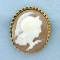 Cameo Pin In 14k Yellow Gold