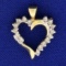 Diamond Heart Pendant In 10k Yellow Gold