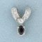 Natural Alexandrite And Diamond Pendant In 14k White Gold