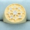 Men's Diamond Ship's Wheel Or Helm Ring In 14k Yellow Gold