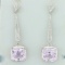 6ct Tw Rose Amethyst Dangle Earrings In 14k White Gold