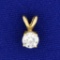 1/2ct Diamond Solitaire Pendant In 14k Yellow Gold