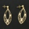 Diamond Cut Dangle Earrings In 14k Yellow Gold