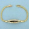 5 1/2 Inch Sapphire And Diamond Bracelet In 14k Yellow Gold
