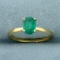 1/2ct Oval Emerald Solitaire Ring In 14k Yellow Gold