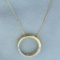 1/2ct Tw Diamond Circle Pendant On Box Chain In 14k Yellow Gold