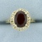 Vintage 3ct Garnet Solitaire Ring In 14k Yellow Gold