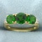 Peridot And Diamond Five-stone Ring In 10k Yellow Gold