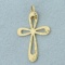 Diamond Cut Cross Pendant In 10k Yellow Gold