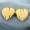 Italian Made Heart Statement Earrings In 14k Yellow Gold