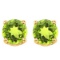 6mm Peridot Stud Earrings In 10k Yellow Gold