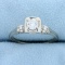 Vintage 1/2ct Tw 3 Stone Diamond Engagement Ring In 14k White Gold