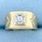 Vintage Solitaire Diamond Ring In 14k Yellow And White Gold