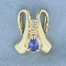 1ct Tanzanite And Diamond Pendant Or Slide In 14k Yellow Gold