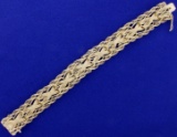 7 1/8 Inch Wide Designer Bracelet In 14k Yellow Gold