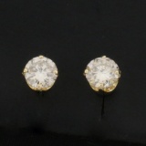 1ct Tw Diamond Stud Earrings In 14k Yellow Gold