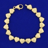 Heart Link Bracelet In 14k Yellow Gold