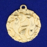 Koi Fish Pendant In 14k Yellow Gold