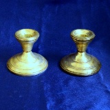 Vintage Pair Of Sterling Silver Candle Stick Holders