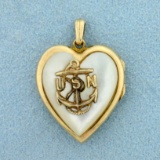 Vintage Us Navy Locket Pendant In 10k Yellow Gold