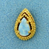 Natural Opal Solitaire Pendant In 14k Yellow Gold