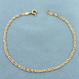 Italian Made Tri Color Braided S Link Bracelet In 14k Yellow, White And Rose Gold