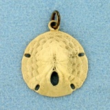 Sand Dollar Pendant Or Charm In 14k Yellow Gold