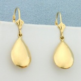 Tear Drop Dangle Earrings In 14k Yellow Gold
