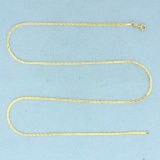 18 Inch Diamond Cut Herringbone Chain Necklace In 14k Yellow Gold