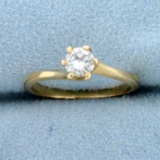 .4ct Bypass Style Diamond Solitaire Engagement Ring In 14k Yellow Gold