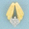 Vintage Diamond Pendant Or Slide In 14k Yellow Gold