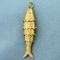 Vintage Mechanical Fish Charm Or Pendant In 14k Yellow Gold