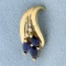 Sapphire And Diamond Pendant In 14k Yellow Gold