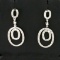 Diamond Double Hoop Dangle Earrings In 14k White Gold