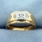 Men's Diamond Three Stone Band Ring In 14k Yellow Gold