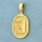Letter H Pendant In 14k Yellow Gold